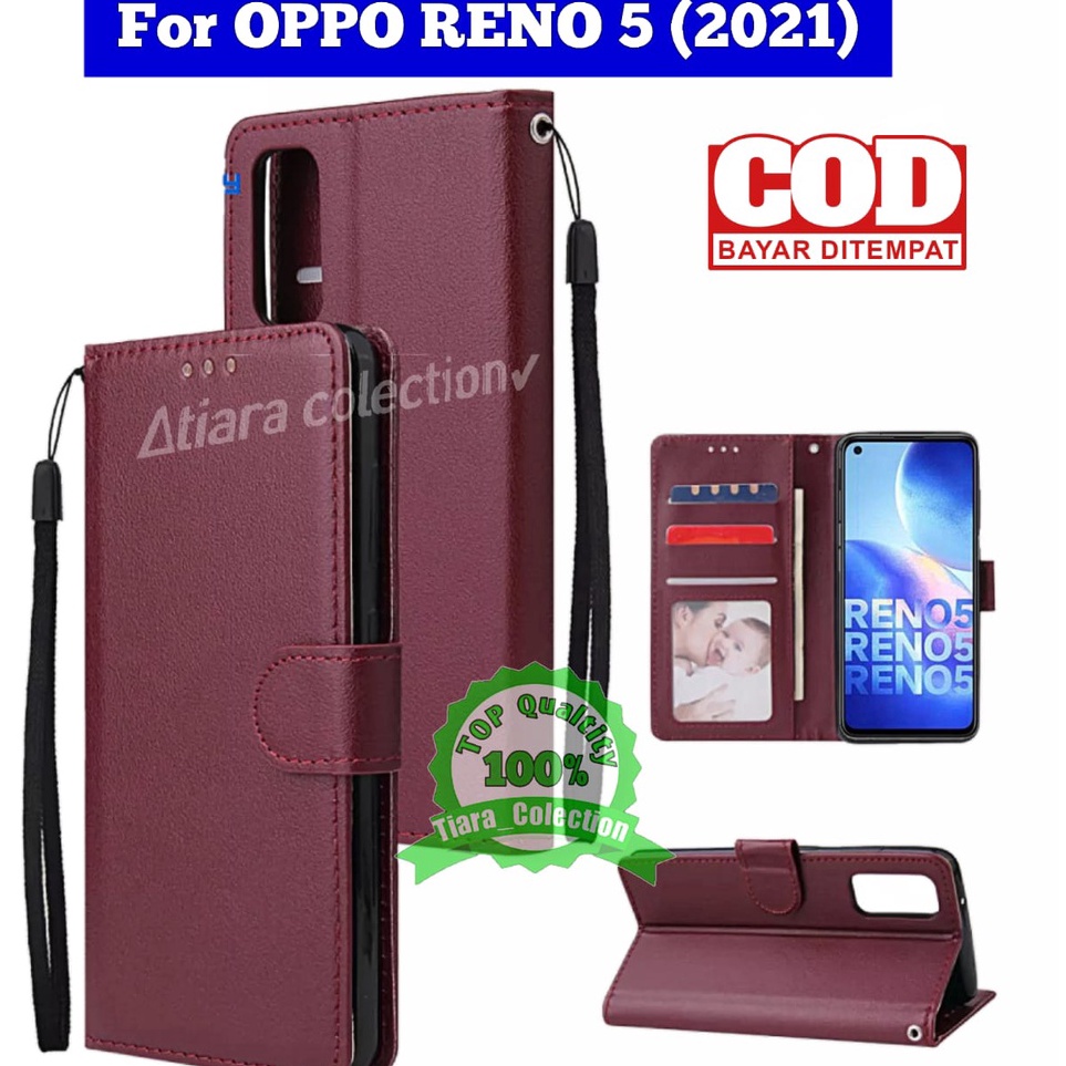 ➡✡✼ OPPO RENNO 4 RENO 4F RENO 5 RENO 5F RENO 5 PRO CASING DOMPET HP COVER HP LEATHER FLIP CASE PREMI