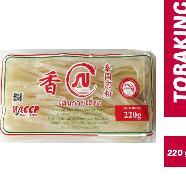 

ᴹᴿ°᭄ MMMM 81022 Kwetiau kering SU brand 220 gr / mie kwetiaw / kwetiaw kering Thailand TERMURAH ꧁꧂