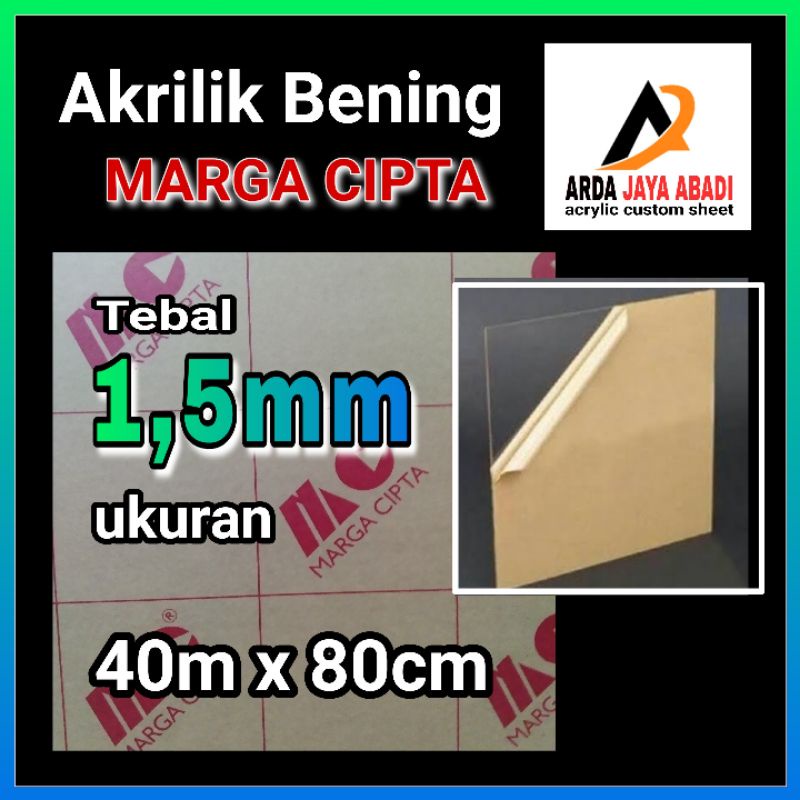 Akrilik 1,5mm bening  40 x 80  akrilik lembaran Acrylic clear mika lembaran akrilik  termurah ready 