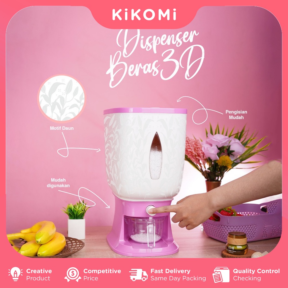 Special Edition.. DISPENSER BERAS 12KG Rice Box Tempat Penyimpanan Beras Otomatis KK NAZ