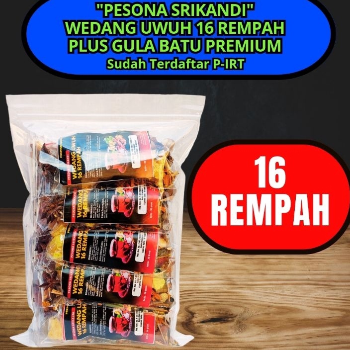 

♙ XII 8576 10 pcs Pesona Srikandi Wedang Uwuh 16 Rempah Plus Gula Batu Premium ⚡GROSIR⚡ パ