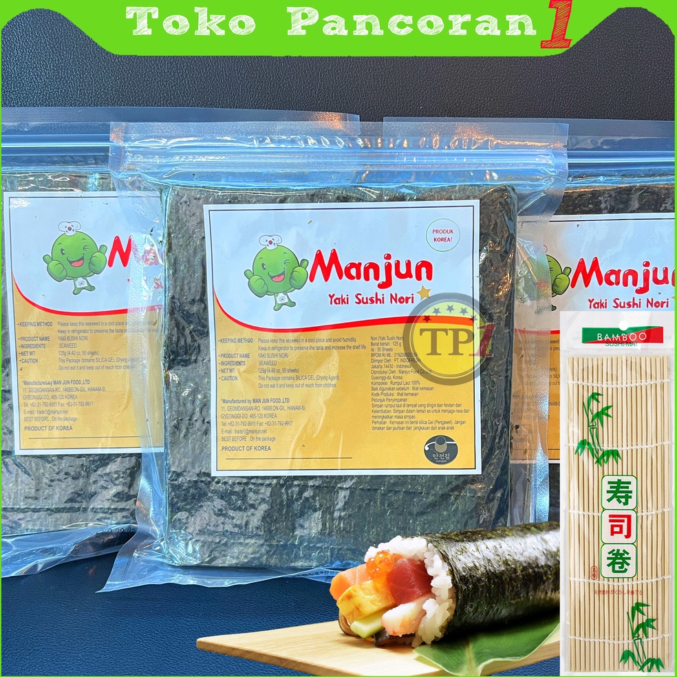 

Kekinian.. Manjun Yaki Nori 50 pcs SUSHI SEAWEED RUMPUT LAUT Korea FRG