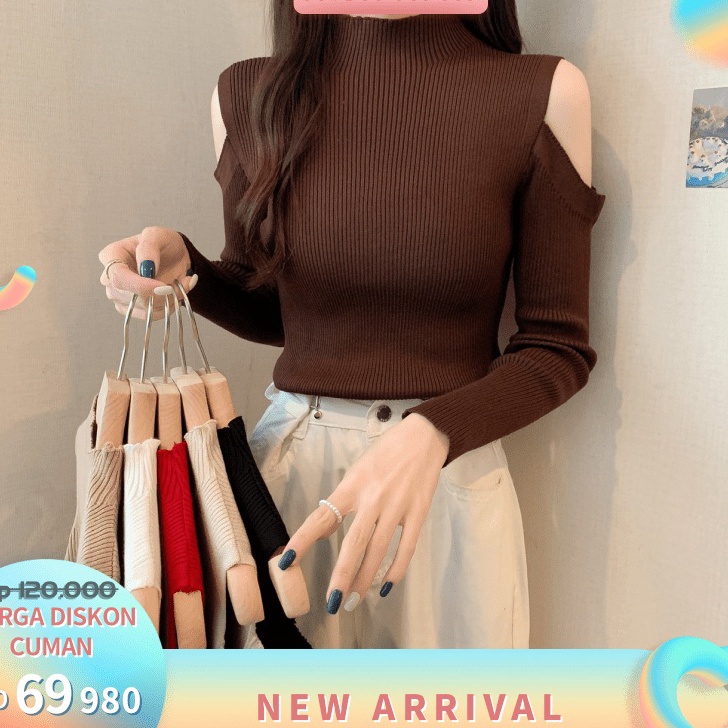 Serba Murah MODAMYTH B01 - BAJU ATASAN WANITA SHOULDER OFF TOP BAJU LENGAN PANJANG WANITA OFF SHOULD