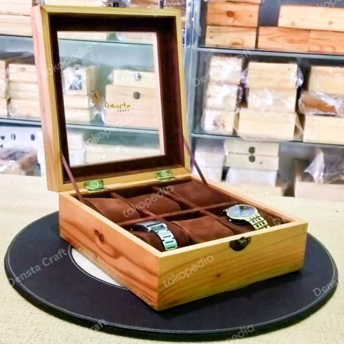 Best Seller Tempat Jam Tangan Isi 6 Kotak Kayu Jati Belanda