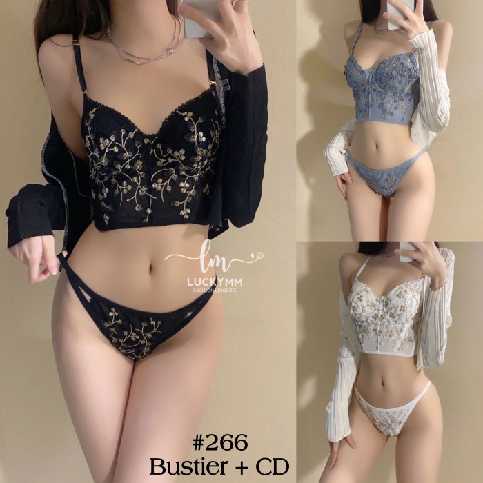 Terlaris Korset Bustier + Cd Wanita / Sexy Bustier Crop Wanita 266