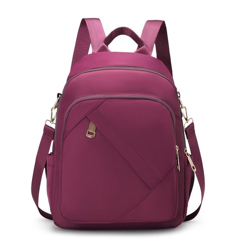 Arjun- TAS RANSEL BACKPACK WANITA ANTI AIR PUNGGUNG UNGU ZABENA TA642P3 GENDONG SEKOLAH KULIAH KERJA