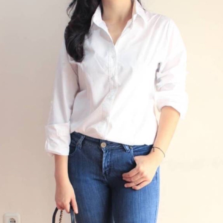 ➷➷✻✫ Kemeja Putih Cewek | Kemeja Putih Wanita Lengan Panjang | Kemeja Formal Wanita | Kemeja Kerja W