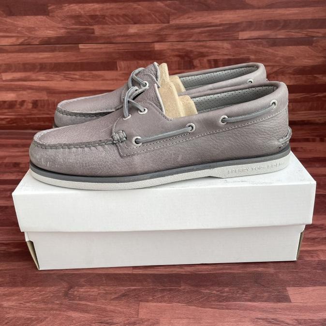 Sperry Gold Cup Grey Leather Authentic Original Boat Shoe Sasadastore