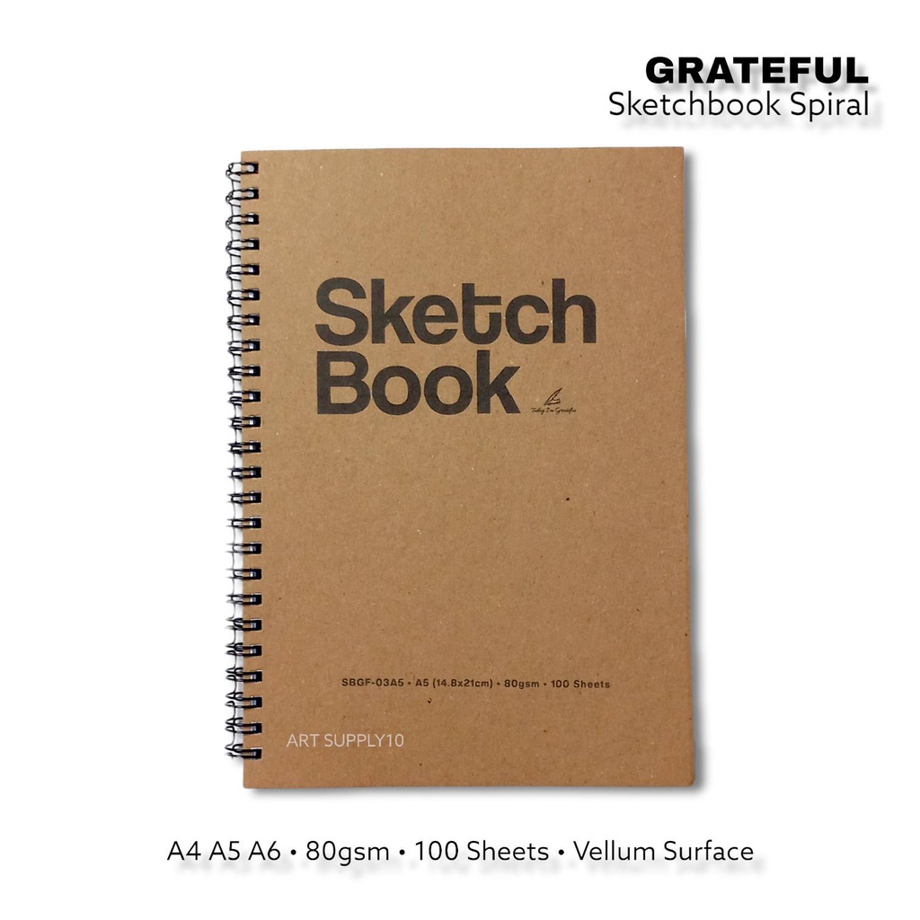 C2D SKETCHBOOK GRATEFUL A4 A5 A6 80GSM 200 HALAMAN TKV