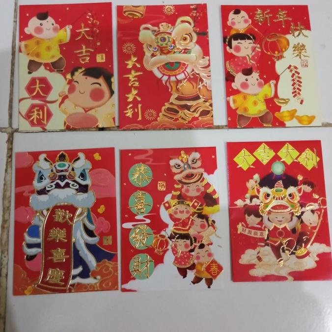 

paling diminati] ang pao amplop merah angpao mini 11.5*8 cm isi 6 pcs