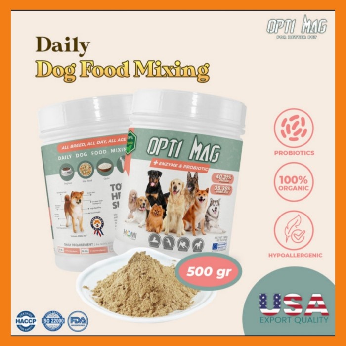Optimag suplemen vitamin probiotik penambah nafsu makan anjing