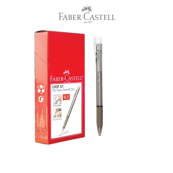 

Best Seller Faber-Castell Ballpoint Pen Grip-X 0.5 Mm Black Ink 1 Box 12 Pcs