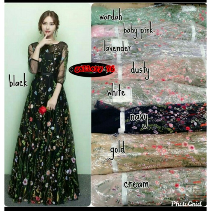 Terlaris Kain Tile Bordir Bahan Kebaya Tile Valentino Tile Korea Brokat