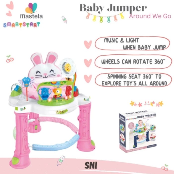 Mastela Baby Jumper Around We Go Baby Walker kursi&Roda 360 Derajat