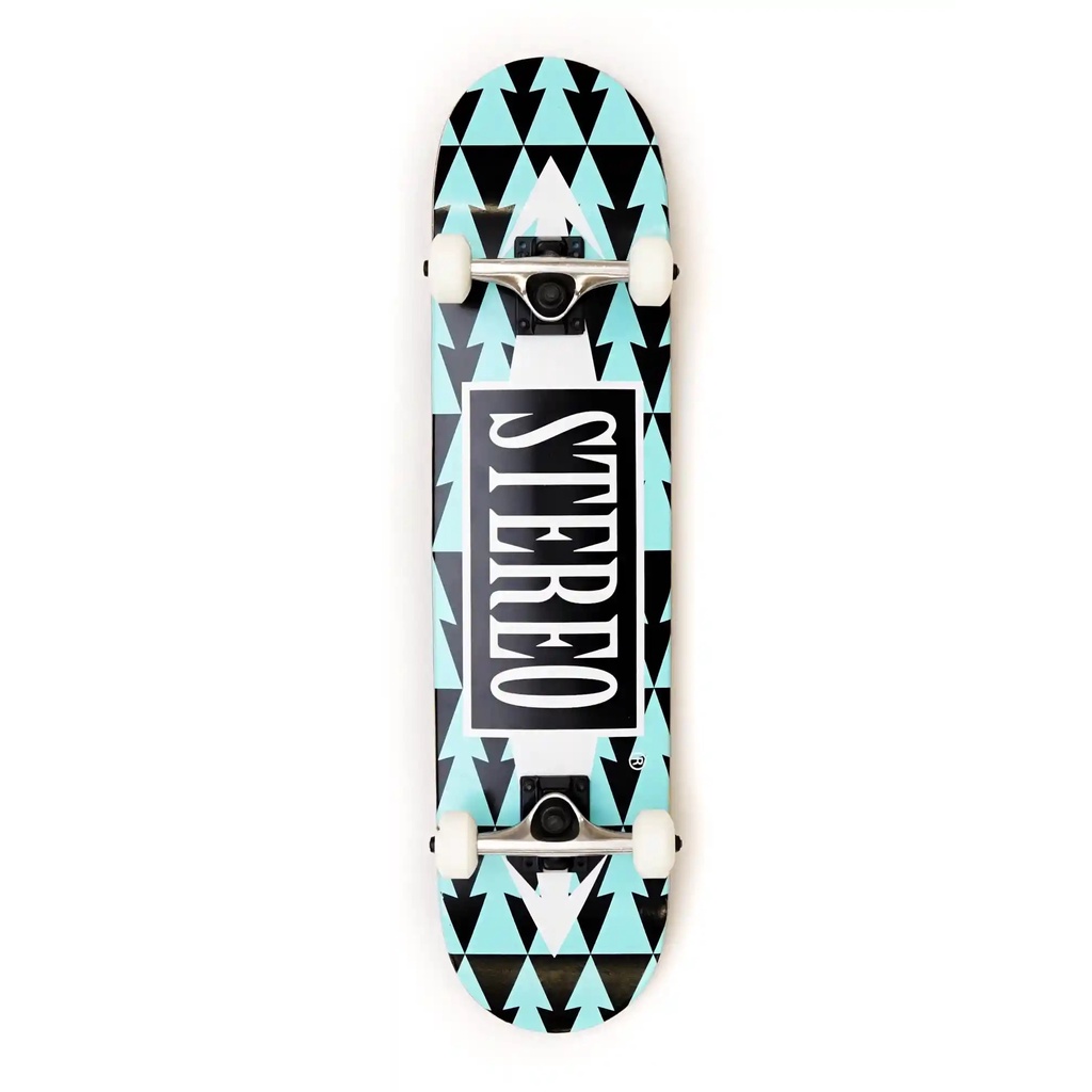 Skateboard Stereo Arrow Pattern Blue Complete Fullset 7.5"