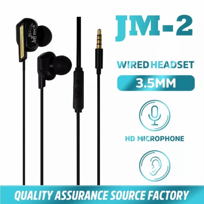 JMT-Headset JM-2 Wired Earphone Bass Compatible For All Phone Original