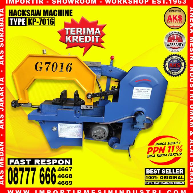 Mesin Potong Besi Bandsaw Hacksaw Machine 0,37Kw Aks - Kp - 7016