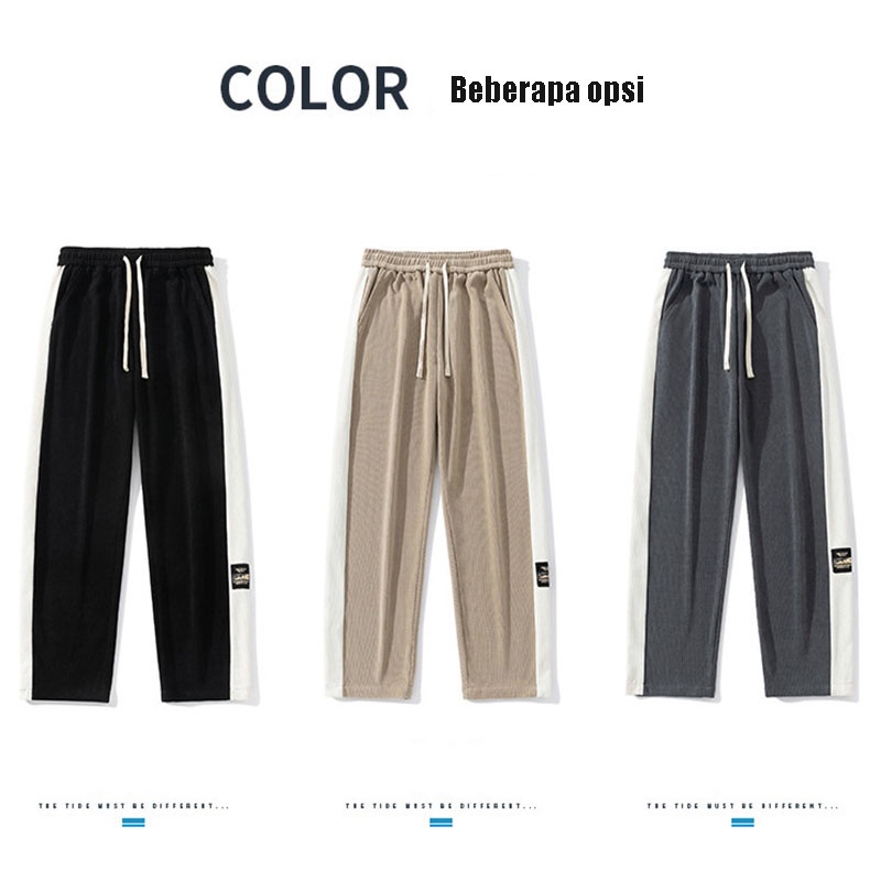 Celana Corduroy Pria Korean Style Pria Baggy Pants Celana Longgar Pria Celana Kulot Pria Kulot