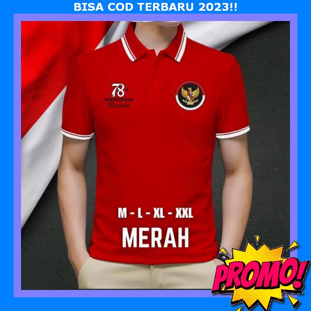 Kaos Merah Putih 17Agustus Panjang Pendek Pria Wanita Dewasa Import T-Shirt Garuda Merdeka Asli Pask