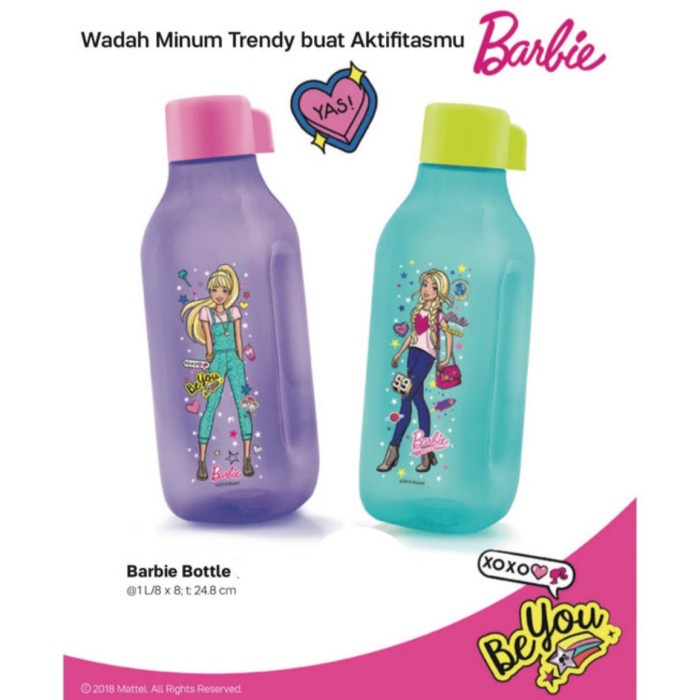 Promo Botol Minum Anak Tupperware Barbie Bottle 1 Liter Limited Edition Sale