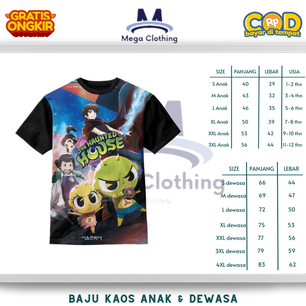 Kaos The Haunted House Shinbi Anak & Dewasa - Baju Couple Anak & Dewasa The Haunted House Shinbi Uni