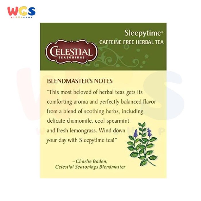 

Sleepytime Celestial Seasonings Tea Caffeine Free 20p x 1.45g