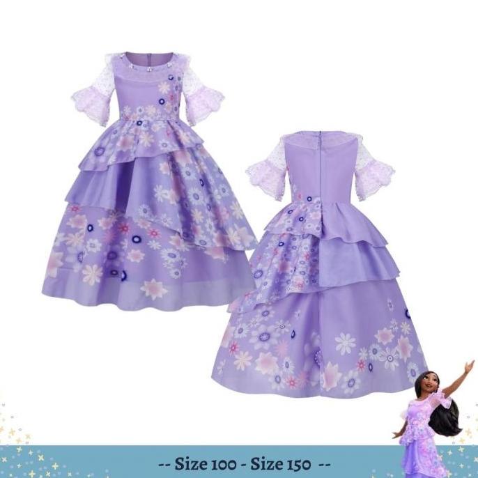 Kostum Dress Encanto Isabella Madrigal Anak Cewek Impor