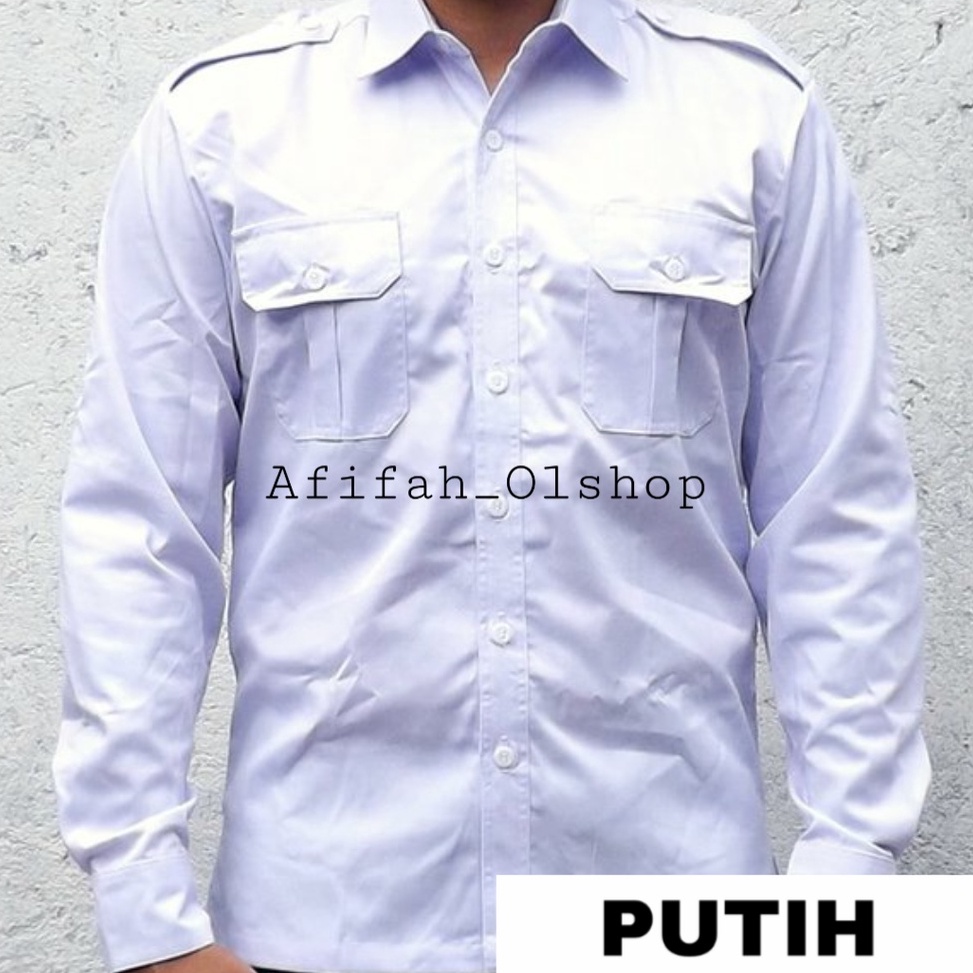 LANGSUNG KIRIM!. Kemeja seragam PDH PDL lengan panjang putih ENZINO SPORT