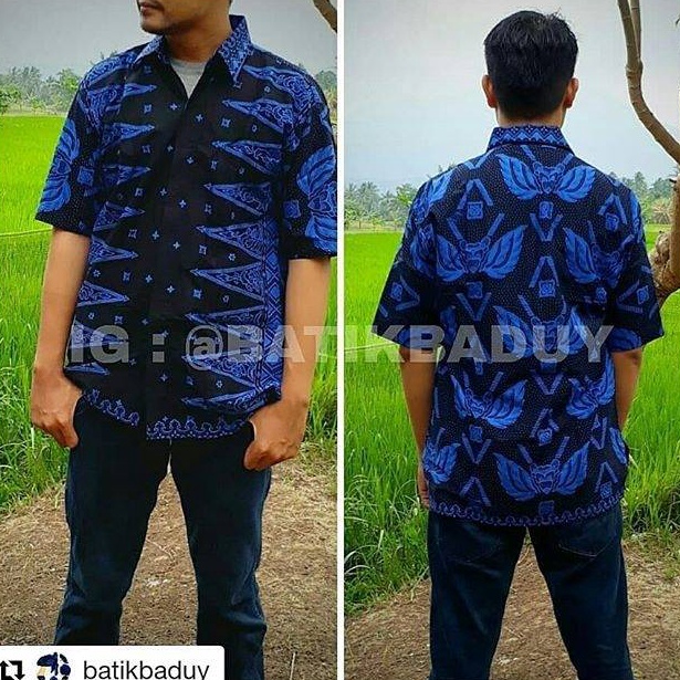 REKOMENDASI. Promo stok terbatas Batik Baduy Banten Motif Tapak kebo gold/biru/merah - Pria