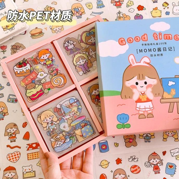 

Terlaris 100 Pcs Stiker Anak Tahan Air, Set Stiker Lucu Momo Dll, Stiker Tangan