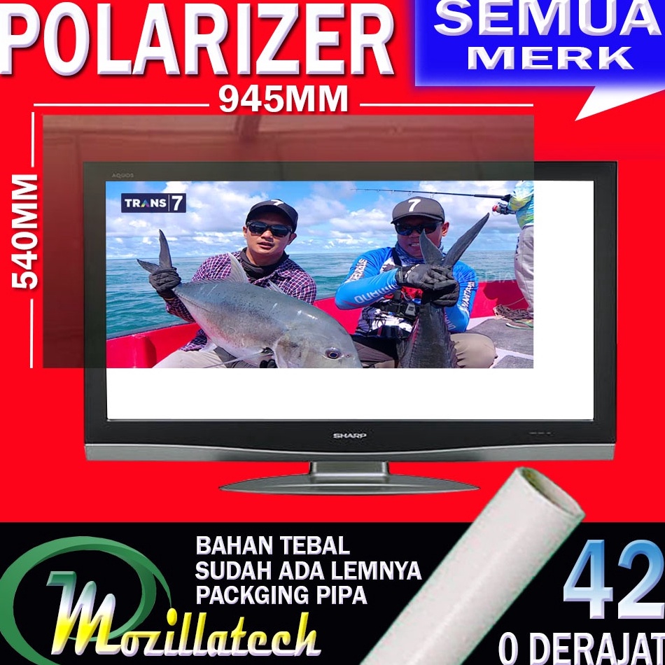 ✭Fcd POLARIS - POLARIZER TV LCD 40 - 42 INCH 0DERAJAT BAGIAN DEPAN POLARIS LCD 40 - 42  INCHI ✽ ★