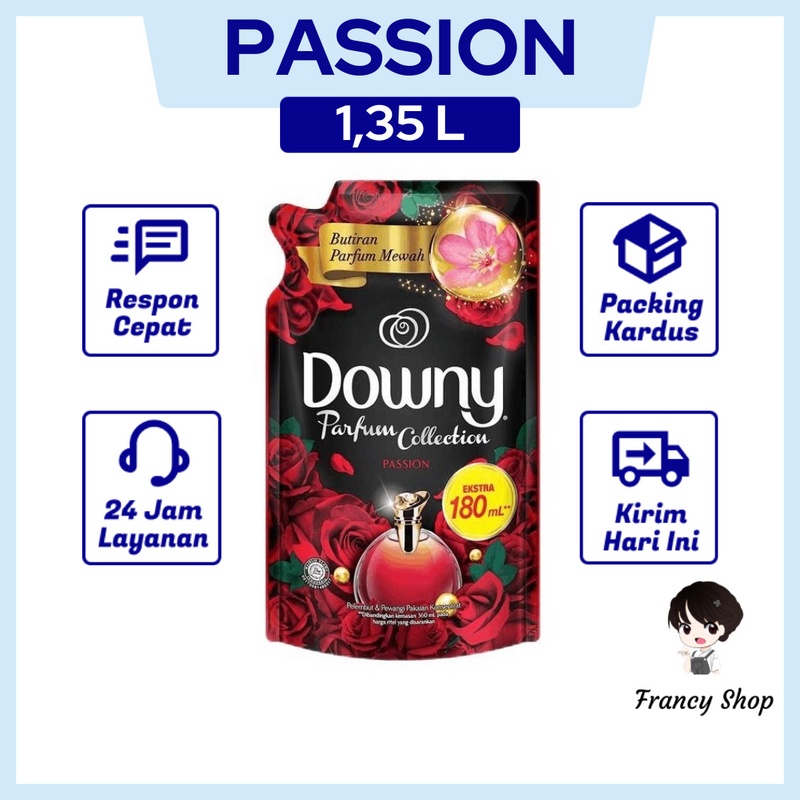 Downy Passion Pelembut & Pewangi Pakaian 1.35 liter