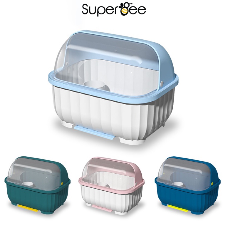 MURAH. Superbee C29 Rak Piring Plastik Rak Piring Plastik Tertutup Rak Piring Tertutup Tempat Alat M