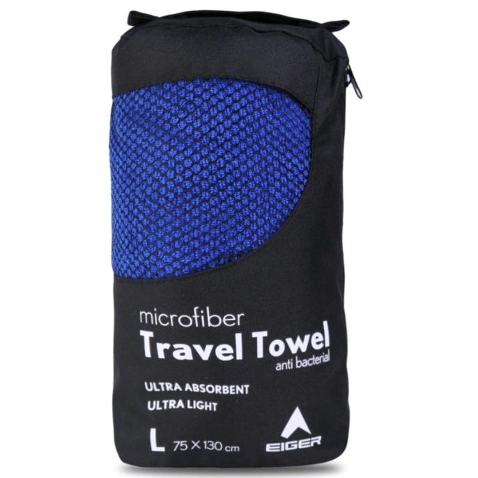 6.6 Travel Towel Microfiber Eiger Size L Blue - Handuk Eiger