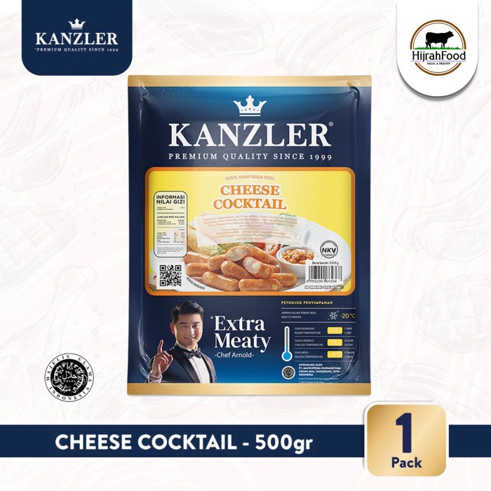 

Kanzler Sosis Sapi Breakfast Keju 500 gr Cheese Cocktail Sausage