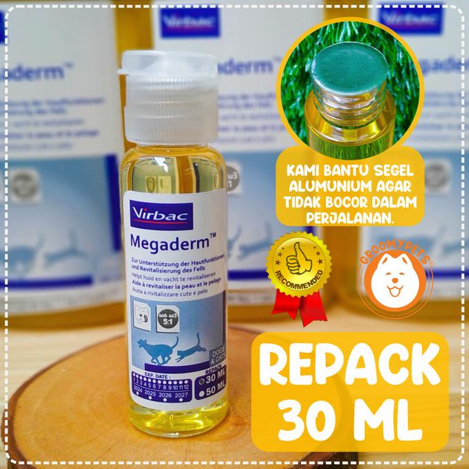 virbac megaderm - vitamin bulu kucing dan anjing - megaderm