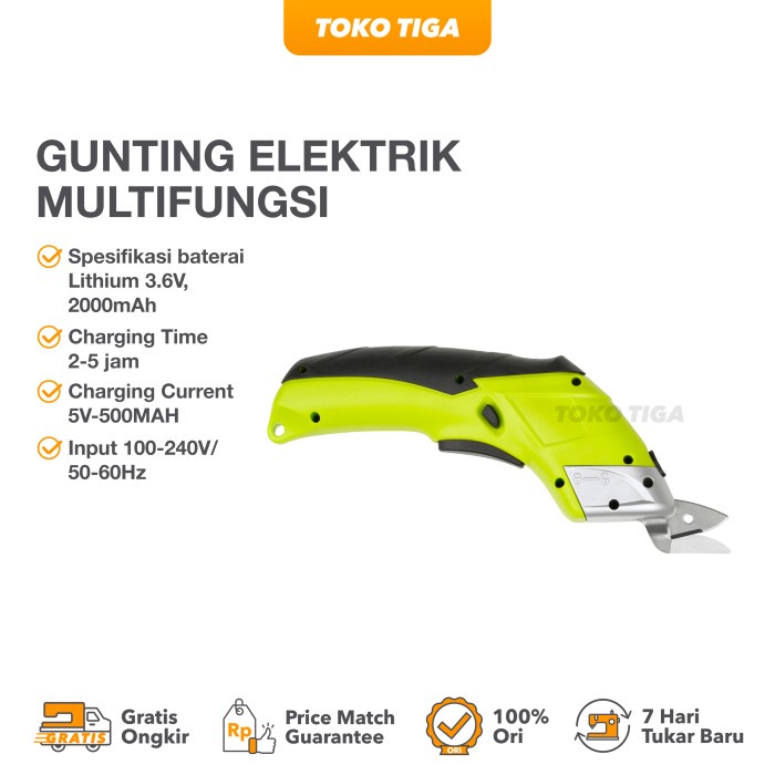 

GUNTING ELEKTRIK MULTIFUNGSI / ELECTRIC PORTABLE FABRIC SCISSOR CUTTER