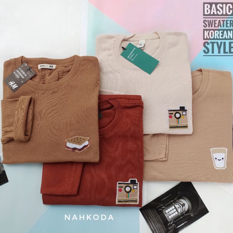 BIG SALE. KAOS RIB PREMIUM LENGAN PANJANG WANITA / KAOS PATCH BORDIR