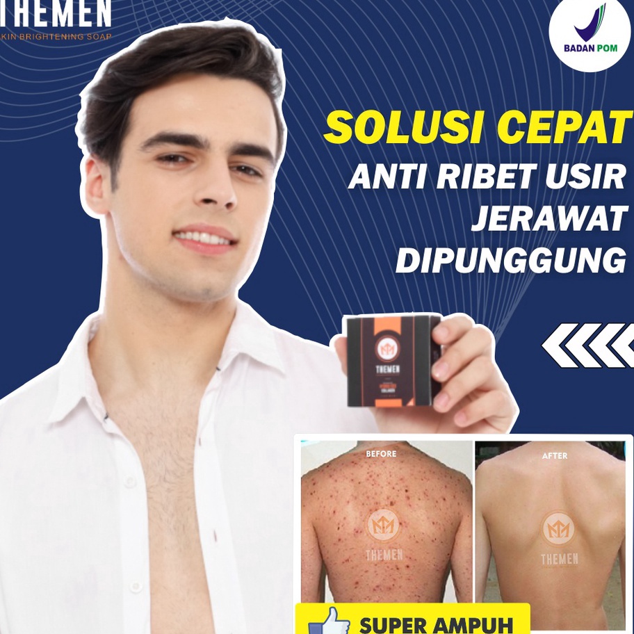 ﾇ M 61084 SABUN JERAWAT PUNGGUNG AMPUH PERMANEN BPOM THEMEN SKIN BRIGHTENING SOAP OBAT JERAWAT PUNGG