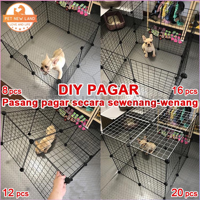 Hot Sale.. 20 Pcs Kandang Kucing Kandang Anjing Pagar Kucing Anjing Pet Cage Pagar Besi DIY