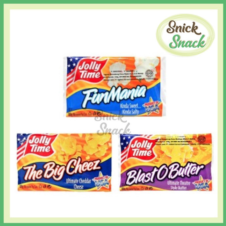 

Premium.. Jolly Time Popcorn 100 gr - Fun Mania The Big Cheez Butter Pop Corn Instan Microwave Manis Asin Keju 7ZL