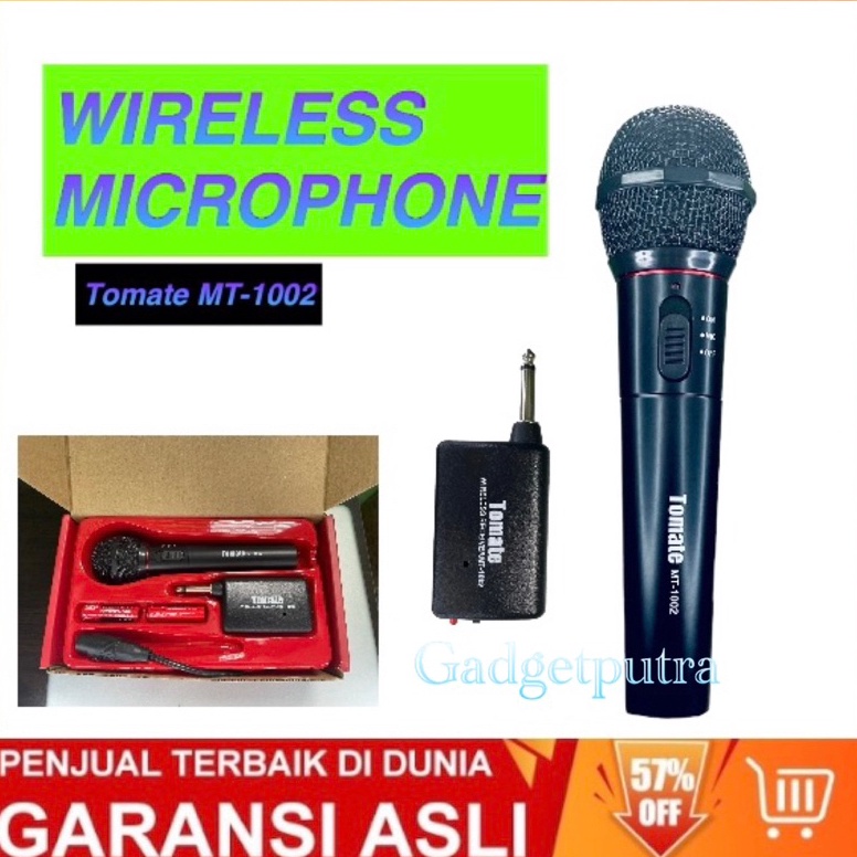 Murah Banget.. Microphone Wireless TOMATE MT-1002 - Mic Wireless dan Kabel - Microphone Wired &amp; Wireless - Mikrofon Bluetooth dan Kabel D86
