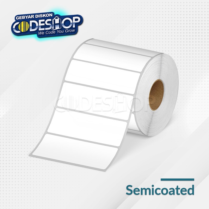 

Label Semicoated 80 x 30 mm Codeshop 1 Line Core 1 Inch Isi 1000 Pcs