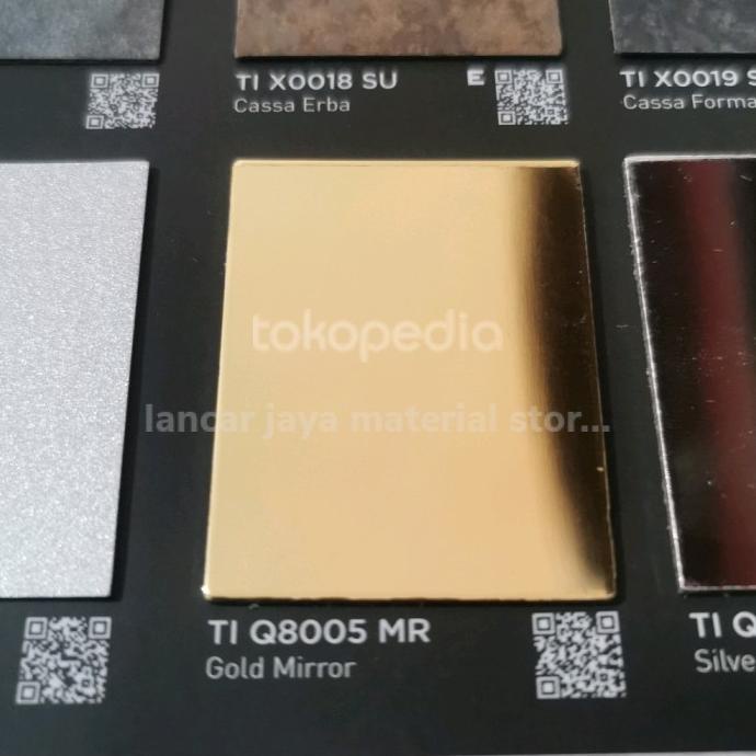 populer] HPL TACO tiero tipe Q8005 MR gold mirror hpl emas cermin