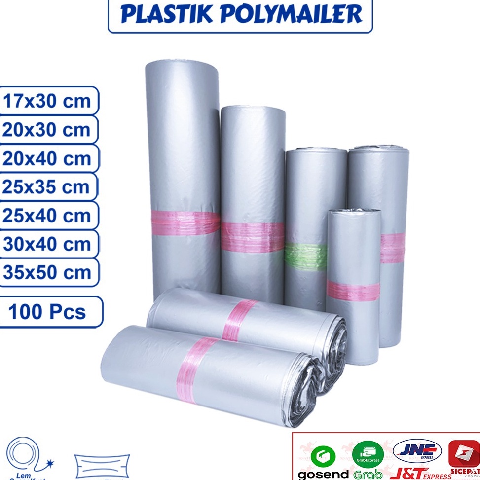 

❆Grosir➫ PLASTIK POLYMAILER SILVER (ROLL) Isi 100 Lembar Ksatria Tape AMPLOP PLASTIK PACKING OLSHOP -COD A82 ➶