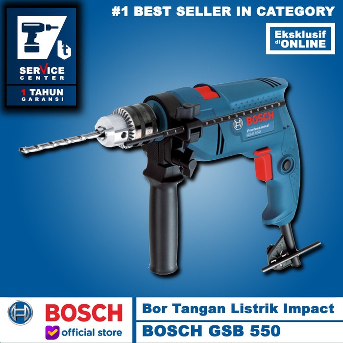 Bosch Mesin Bor Tangan GSB 550 13 mm Impact Drill 13MM Tembok Beton