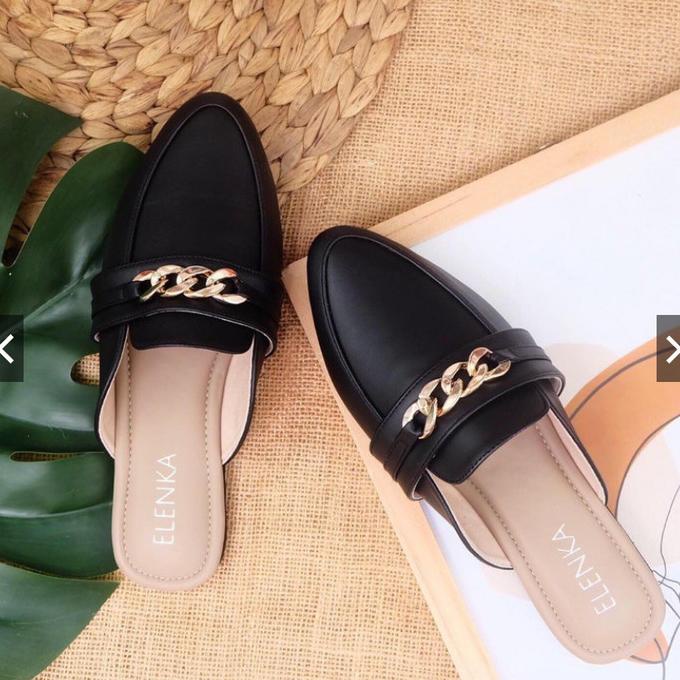 SEPATU BIG SIZE WANITA ZOYA BLACK FLAT SHOES JUMBO 41 42 43 44 45