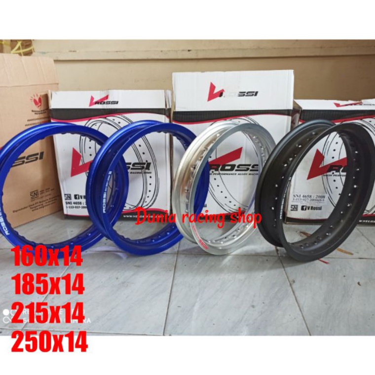 ➨Ipt Velg Rossi 140 14 160 14 185 14 215 14  250 14 Velg ring 14 Gold Biru Hitam Silver Harga satuan