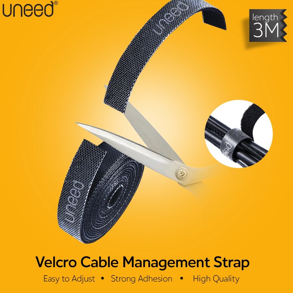 ' qC UNEED Kabel Strap Velcro Cable Ties Winder Organizer - UCO102.3 j Murah ♣.