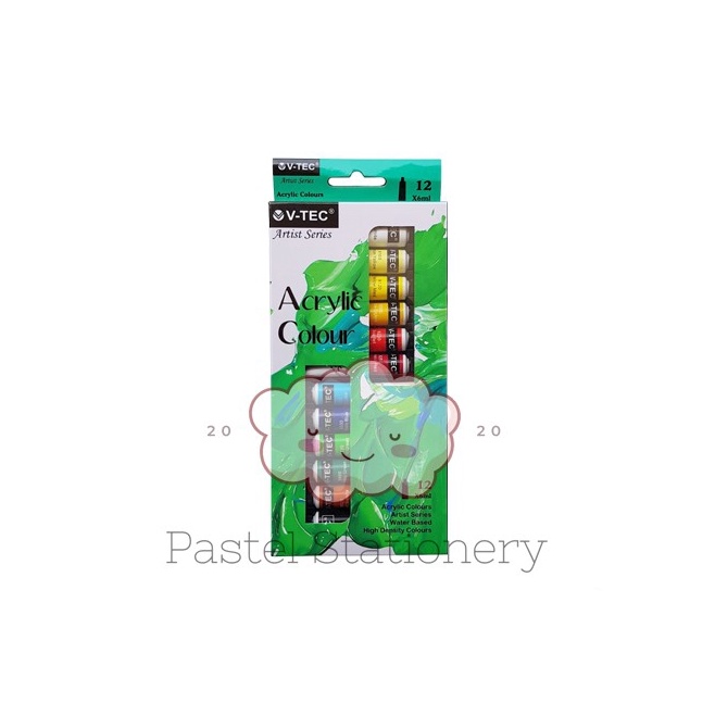

❈Best✹➝ Cat Akrilik V-Tec 12 Warna 6ml - Paint Acrylic Colour VT-612A G61 ↕